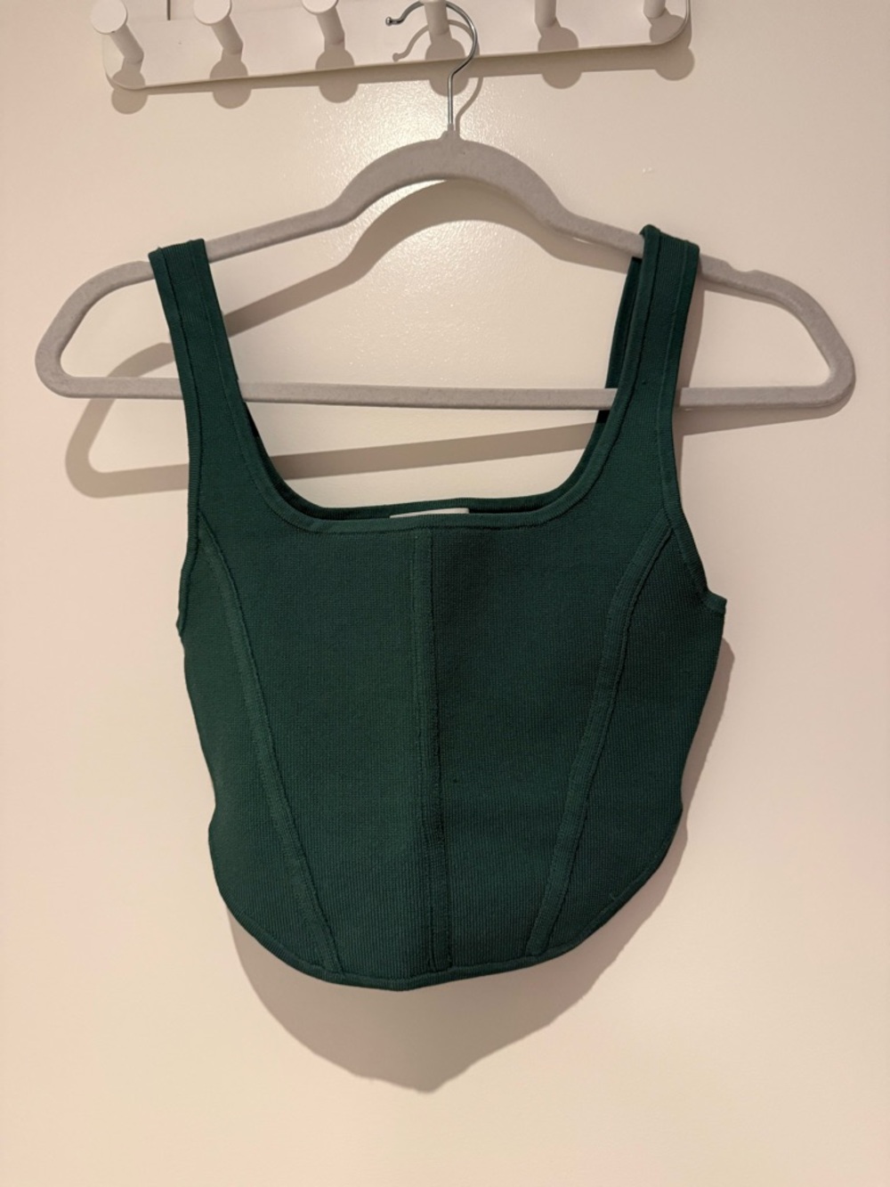 Babaton Forrest Green Sculpt Bustier Tank Top